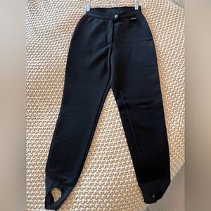 Edelweiss Black ski pants with stirrups. Tailored fit